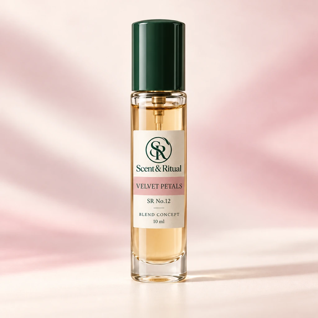 SR No.12 — Velvet Petals — concept packaging mockup