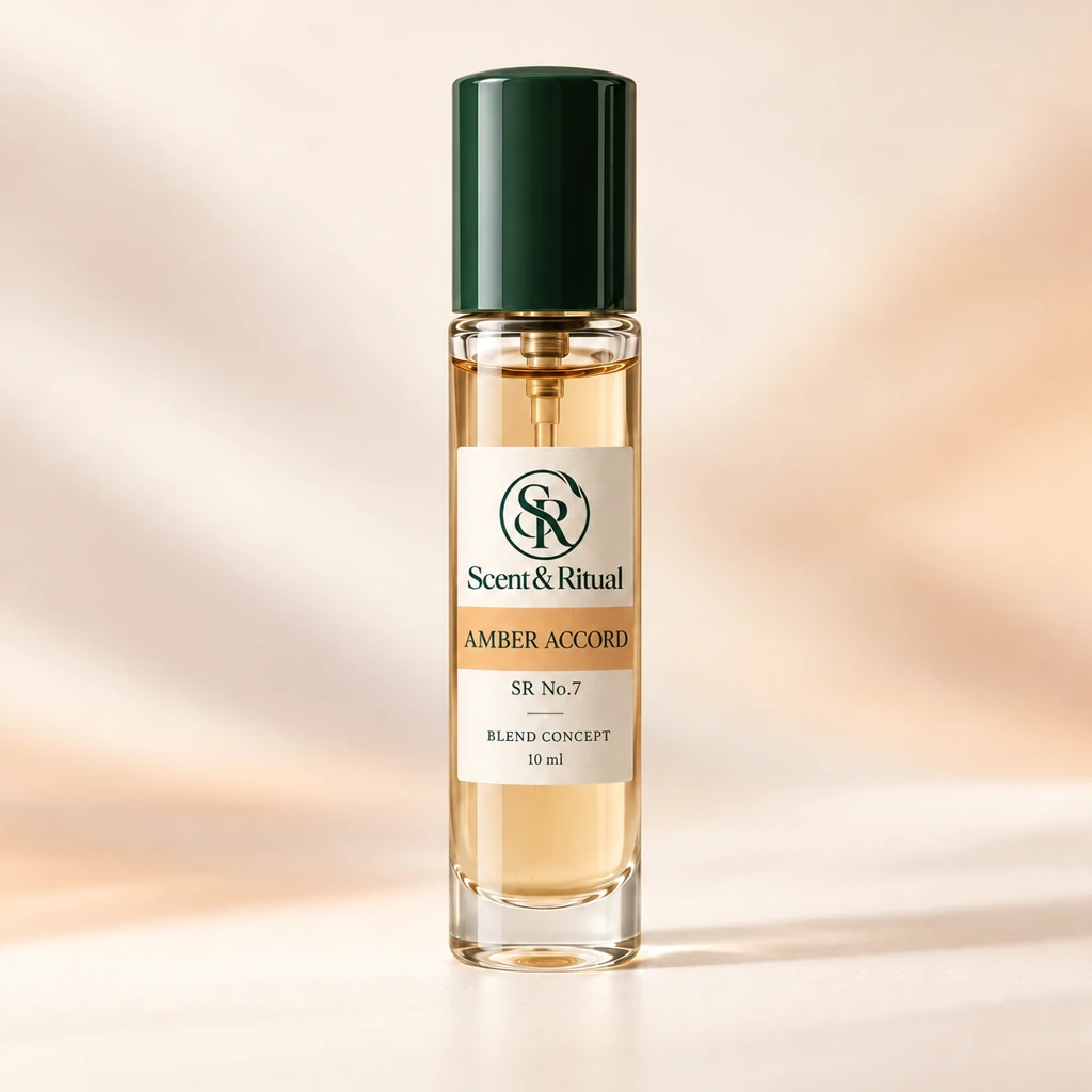 SR No.7 — Amber Accord — concept packaging mockup